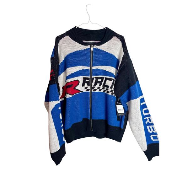 Copper Rivet Other - NWT Racing Zip-Up Sweater by Copper Rivet, Sz. M